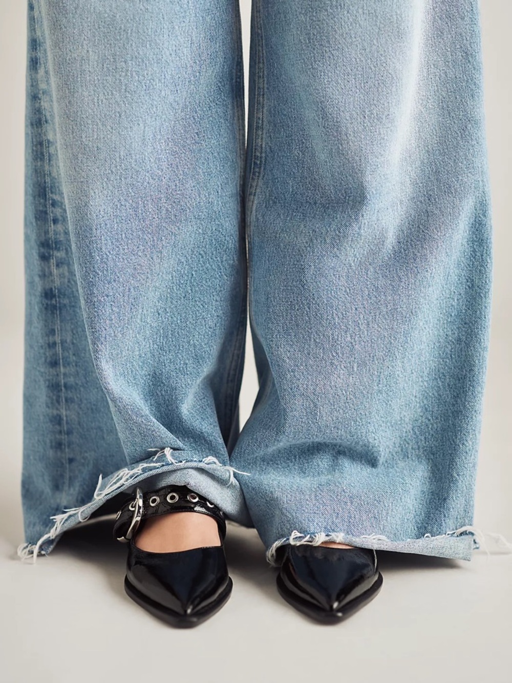 Maeve Pointed-Toe Moto Mary Jane Flats - Sz.38